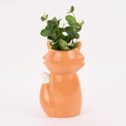 Sass & Belle Vase Fuchs orange weiß 19x8cm