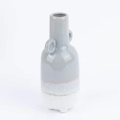 Sass & Belle Vase Mojave glasiert Steinzeug grau weiß 23x10,5cm