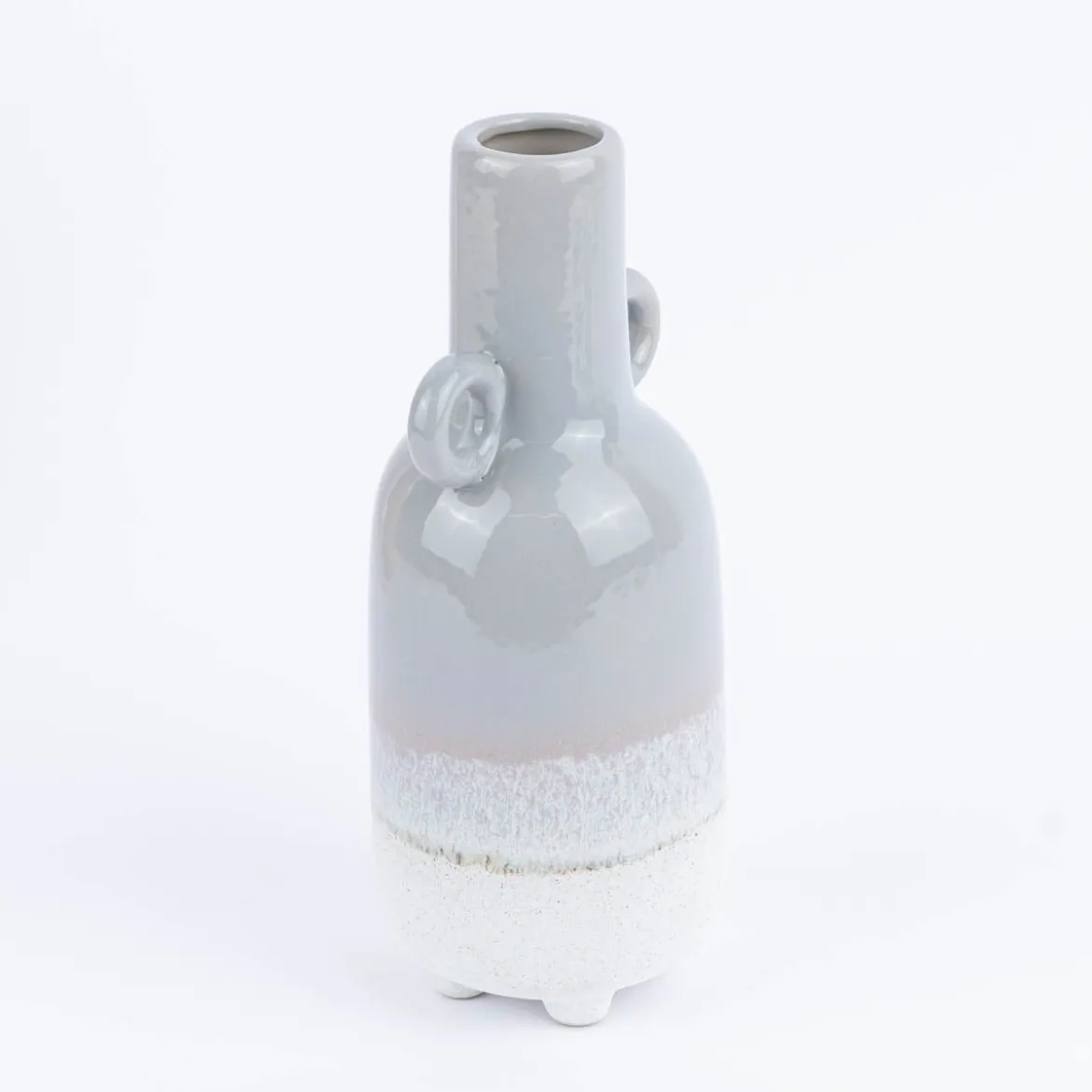 Sass & Belle Vase Mojave glasiert Steinzeug grau weiß 23x10,5cm