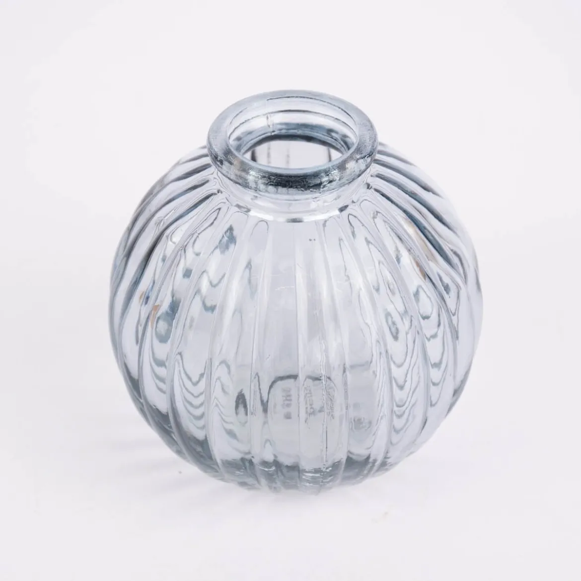 Sass & Belle Vasen klein 3er Set Glas gerillt grau verschiedene Formen