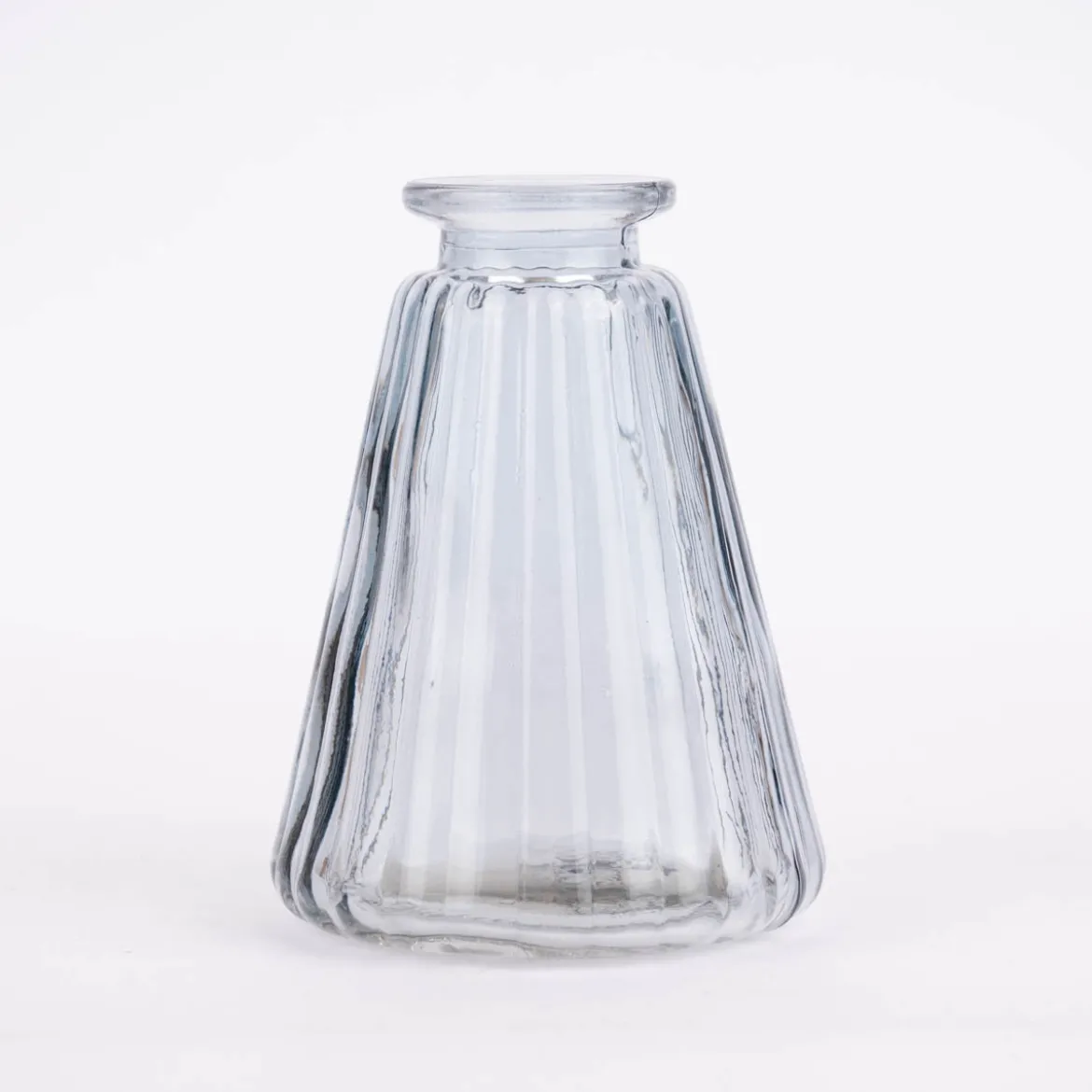 Sass & Belle Vasen klein 3er Set Glas gerillt grau verschiedene Formen