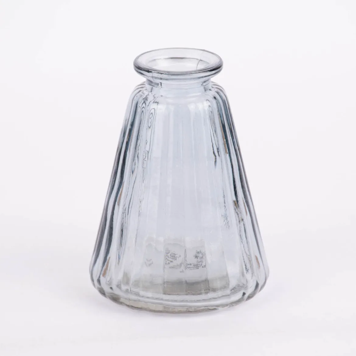 Sass & Belle Vasen klein 3er Set Glas gerillt grau verschiedene Formen