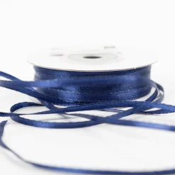 Satinband blau 3mm breit 1 Rolle mit 50m Dekoband & Geschenkband