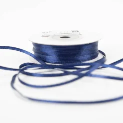 Satinband blau 3mm breit 1 Rolle mit 50m Dekoband & Geschenkband