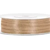Satinband hellgold 3mm breit 1 Rolle mit 50m Dekoband & Geschenkband