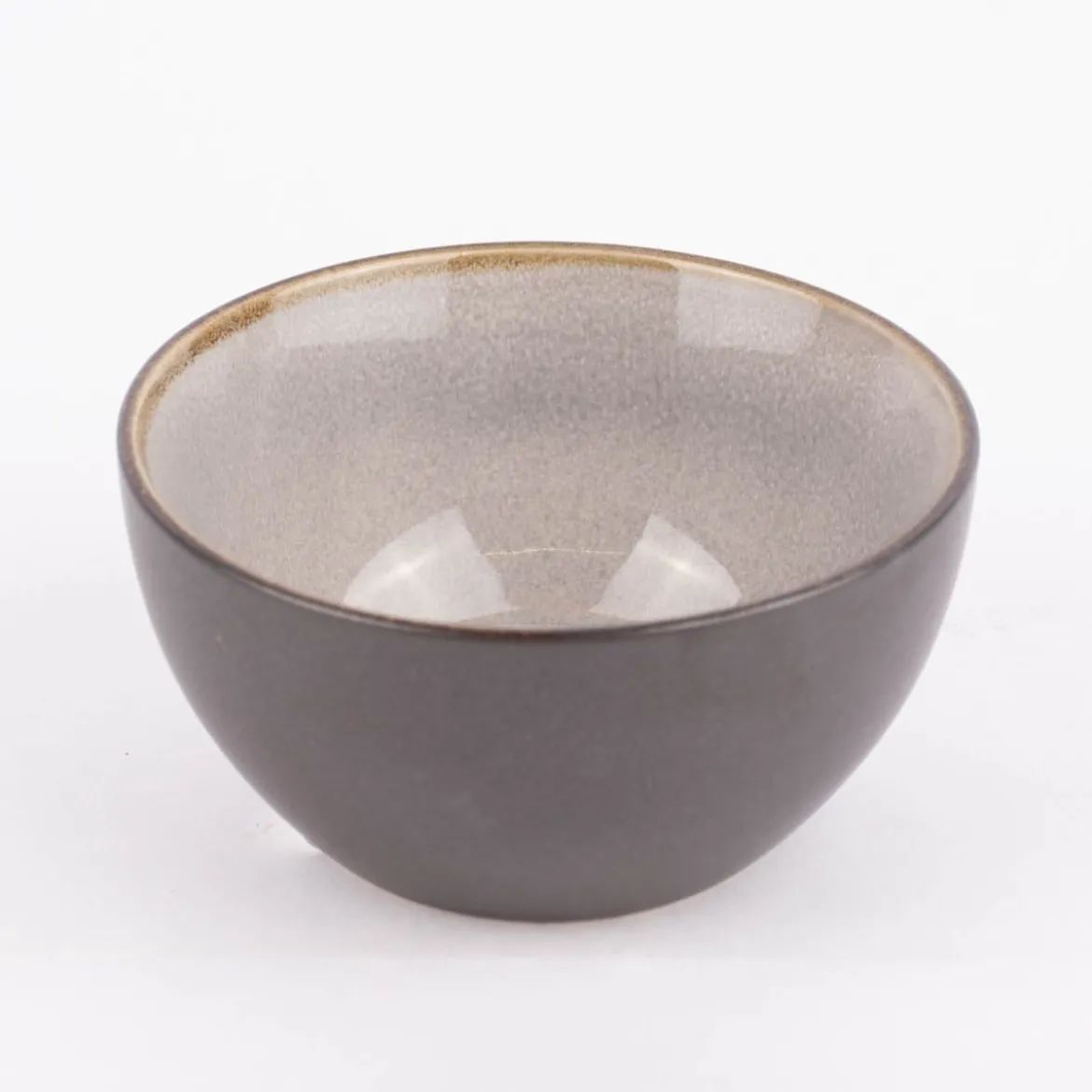 Schale Bowl klein reactive glaze reaktive Glasur hellgrau 12x6cm (DxH)