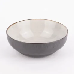 Schale Bowl mit gewelltem Rand reactive glaze reaktive Glasur hellgrau 17,5x6,5cm