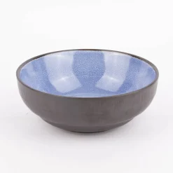 Schale Bowl mit gewelltem Rand reactive glaze reaktive Glasur blau 17,5x6,5cm