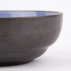 Schale Bowl mit gewelltem Rand reactive glaze reaktive Glasur blau 17,5x6,5cm
