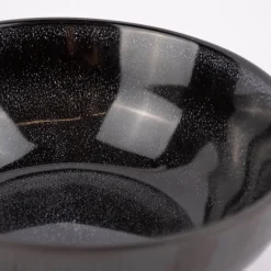 Schale Bowl mit gewelltem Rand reactive glaze reaktive Glasur schwarz 17,5x6,5cm