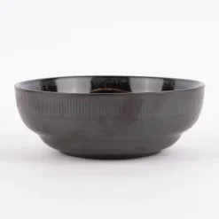Schale Bowl mit gewelltem Rand reactive glaze reaktive Glasur schwarz 17,5x6,5cm