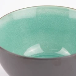Schale reactive glaze reaktive Glasur schwarz türkis14x7,5cm