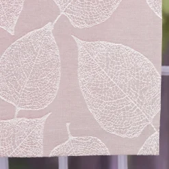 Schal Vorhang Fertiggardine Jacquard mit Schlaufenband Blätter rosa 142x245cm