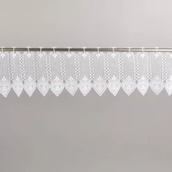 Scheibengardine Häkelgardine Spitze Herz weiß nähfrei 16cm