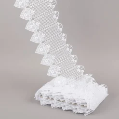 Scheibengardine Häkelgardine Spitze Herz weiß nähfrei 16cm