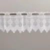 Scheibengardine Häkelspitze Stickerei Pik Karo weiß 16 cm Breite