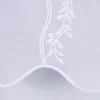 Scheibengardine Meterware Leinenstruktur Voile Stickerei Blumenranke nähfrei weiß 60cm Höhe
