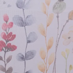 Scheibengardine mit Schlaufen Blumen Digitalprint weiß bunt 45x135cm (HxB)