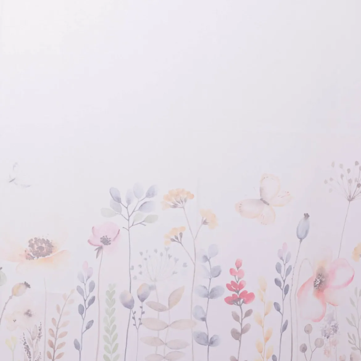 Scheibengardine mit Schlaufen Blumen Digitalprint weiß bunt 45x135cm (HxB)