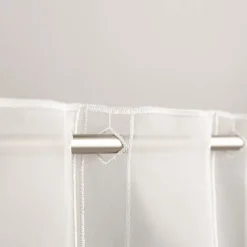 Scheibengardinen Meterware nähfrei Voile Stickerei Abstrakt wollweiß 45cm Höhe