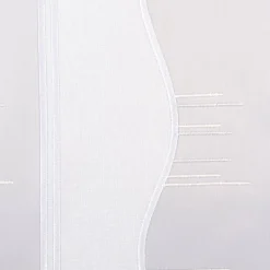 Scheibengardinen Meterware nähfrei Organza Stickerei abstrakt weiß beige grau 50 cm Höhe