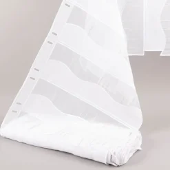 Scheibengardinen Meterware nähfrei Organza Stickerei abstrakt weiß beige grau 50 cm Höhe