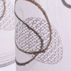 Scheibengardinen Meterware nähfrei Stickerei Voile abstrakt weiß beige 90cm Höhe