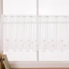 Scheibengardinen Meterware nähfrei Stickerei Voile Blumen weiß 45cm Höhe