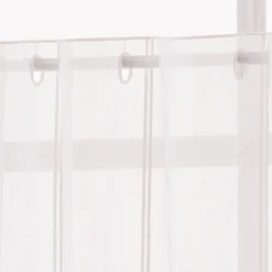 Scheibengardinen Meterware nähfrei Stickerei Voile Blumen weiß 45cm Höhe