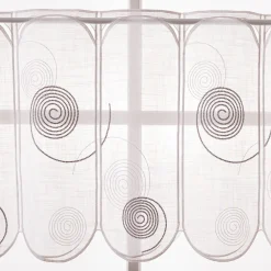 Scheibengardinen Meterware nähfrei Spiralen weiß grau 45cm Höhe