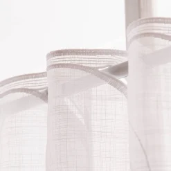 Scheibengardinen Meterware nähfrei Spiralen weiß grau 100cm Höhe