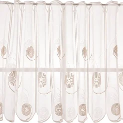 Scheibengardinen Meterware nähfrei Spiralen weiß beige 75cm Höhe