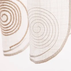 Scheibengardinen Meterware nähfrei Spiralen weiß beige 100cm Höhe