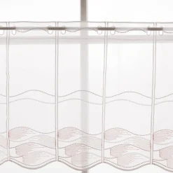 Scheibengardinen Meterware nähfrei Stickerei modern weiß natur rosa 45cm Höhe