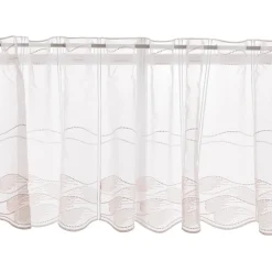Scheibengardinen Meterware nähfrei Stickerei modern weiß natur rosa 45cm Höhe
