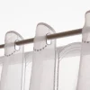 Scheibengardinen Meterware nähfrei Stickerei modern weiß silbergrau 30cm Höhe