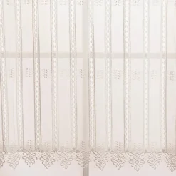 Scheibengardinen Meterware nähfrei Makramee Stickerei ecru 120cm Höhe