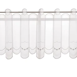 Scheibengardinen Meterware nähfrei Stickerei modern weiß silbergrau 45cm Höhe