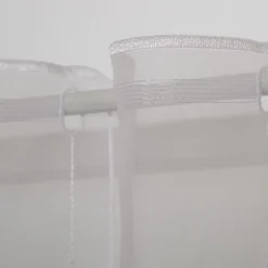 Scheibengardinen Meterware nähfrei Stickerei Kreise Streifen weiß 45cm Höhe