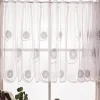Scheibengardinen Meterware nähfrei Spiralen weiß grau 75cm Höhe