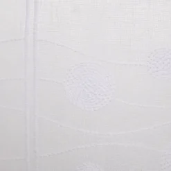 Scheibengardinen Meterware Stickerei Leinenoptik Kreise wollweiß 60cm hoch