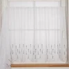 Scheibengardinen Meterware Effektvoile Stickerei Raute weiß grau 60cm hoch