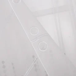 Scheibengardinen Meterware Effektvoile Stickerei Raute weiß grau 60cm hoch