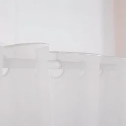 Scheibengardinen Meterware Effektvoile Stickerei Raute weiß grau 90cm hoch
