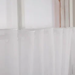 Scheibengardinen Meterware Effektvoile Stickerei Raute weiß grau 90cm hoch