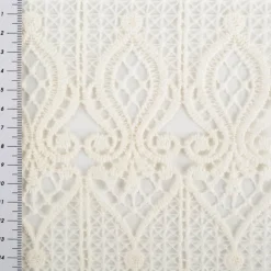 Scheibengardinen Meterware Makramee Häkelspitze nähfrei sekt 45cm hoch
