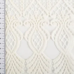 Scheibengardinen Meterware Makramee Häkelspitze nähfrei sekt 45cm hoch