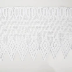 Scheibengardinen Meterware Makramee Häkelspitze nähfrei weiß 25cm hoch