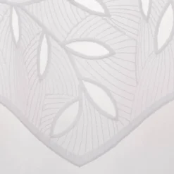 Scheibengardine Stickerei Batist-Voile Blätter weiß 20cm Höhe