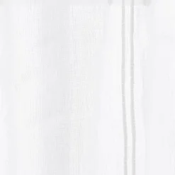 Scheibengardine Stickerei Leinenoptik nähfrei Winterhaus wollweiß 60cm Höhe